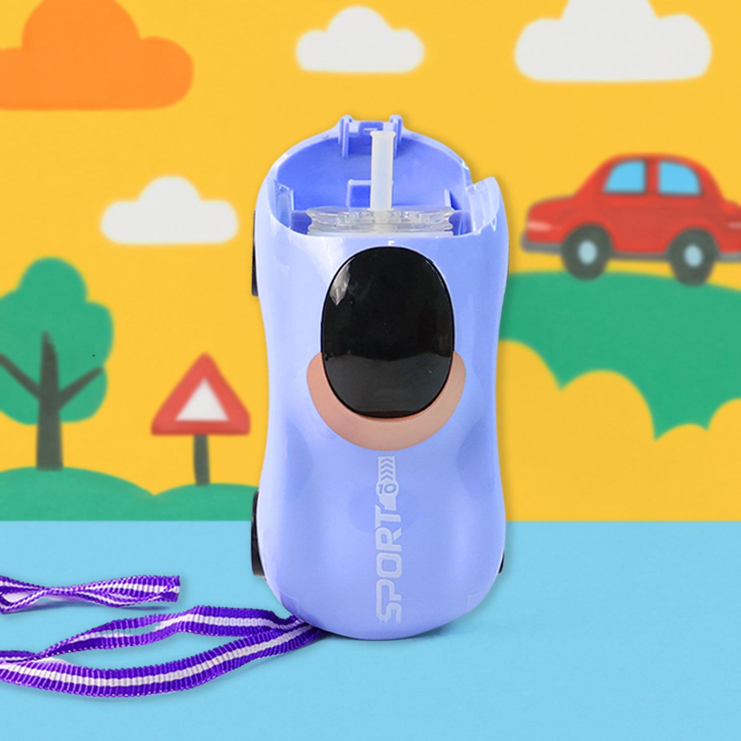 Car Shape Water Bottle With Built-in Straw 280ml (1 Pc) Car Shape Water Bottle With Built-in Straw 280ml (1 Pc)